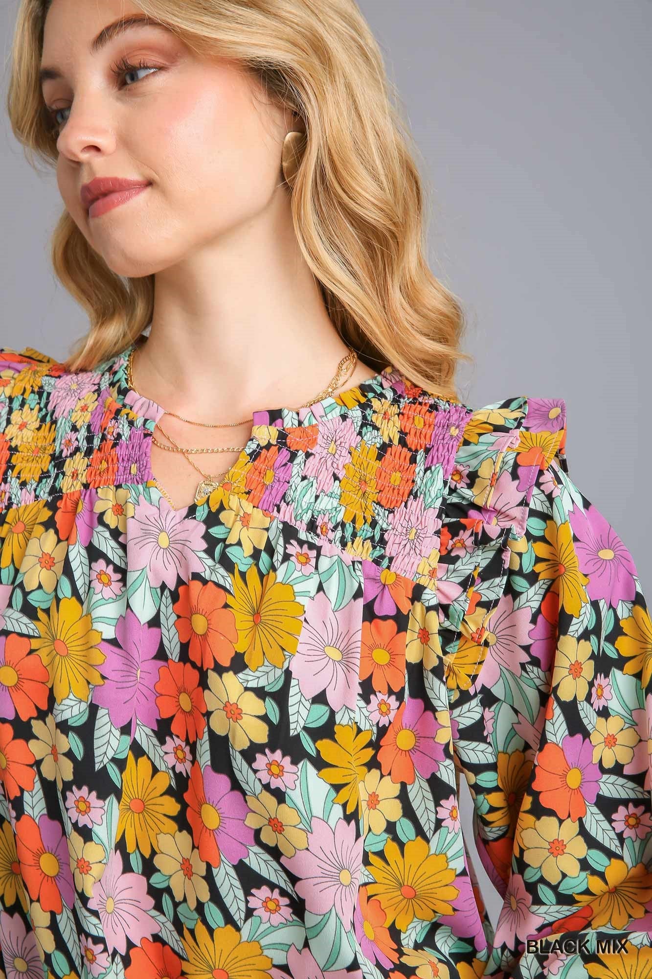 Multi Color Floral Blouse