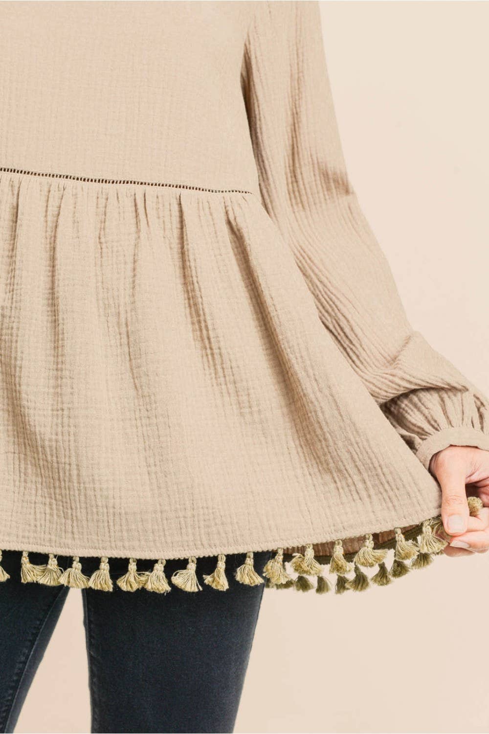 Taupe Textured Blouse