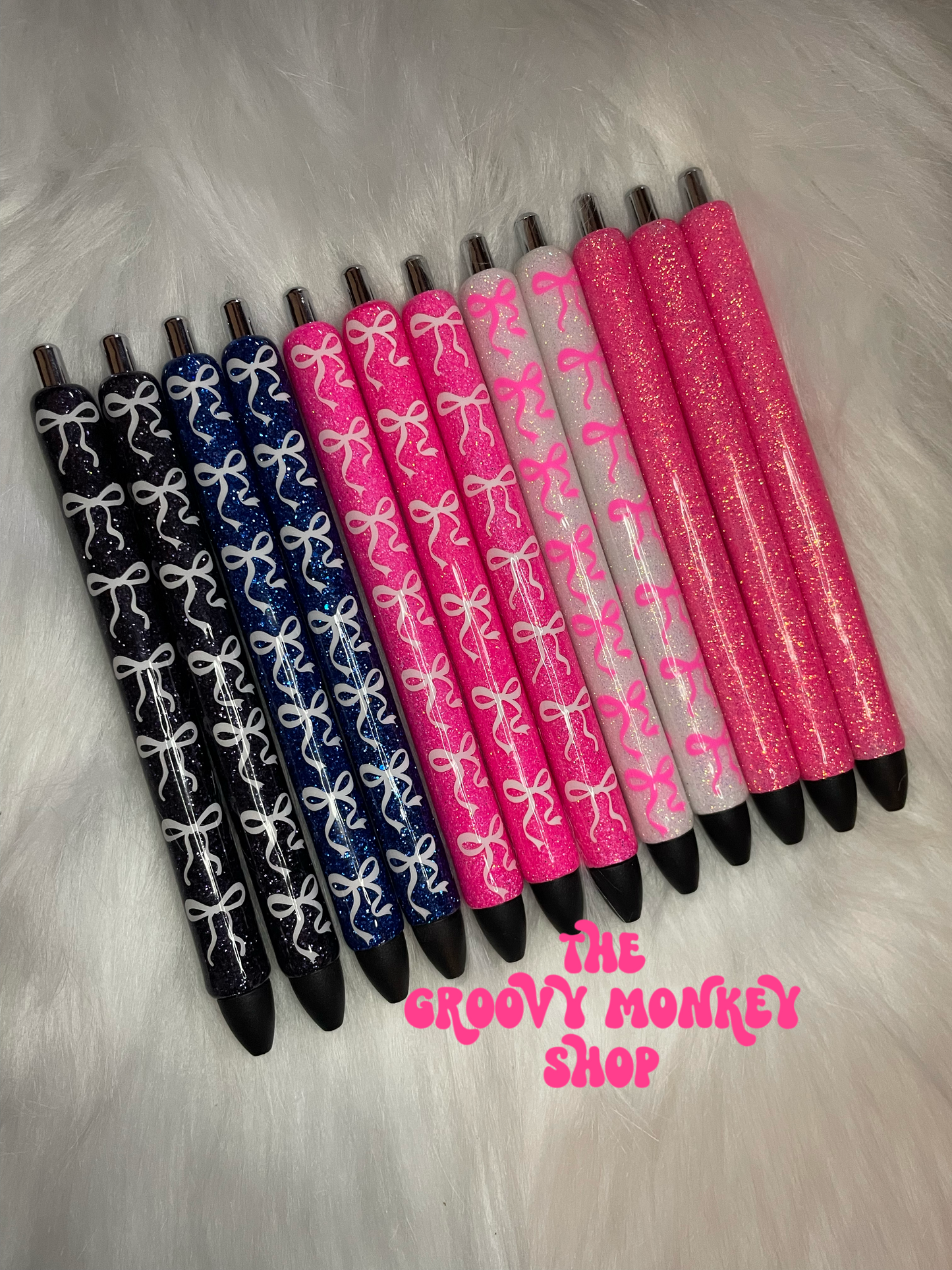 Bow Glitter Pens