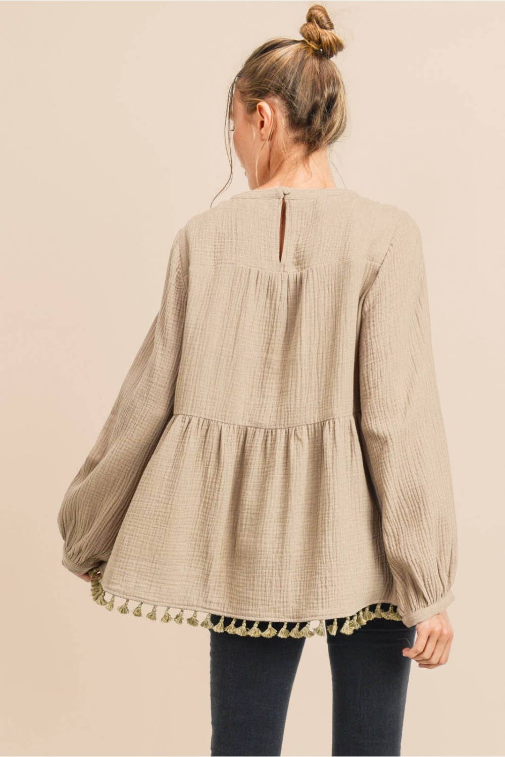 Taupe Textured Blouse