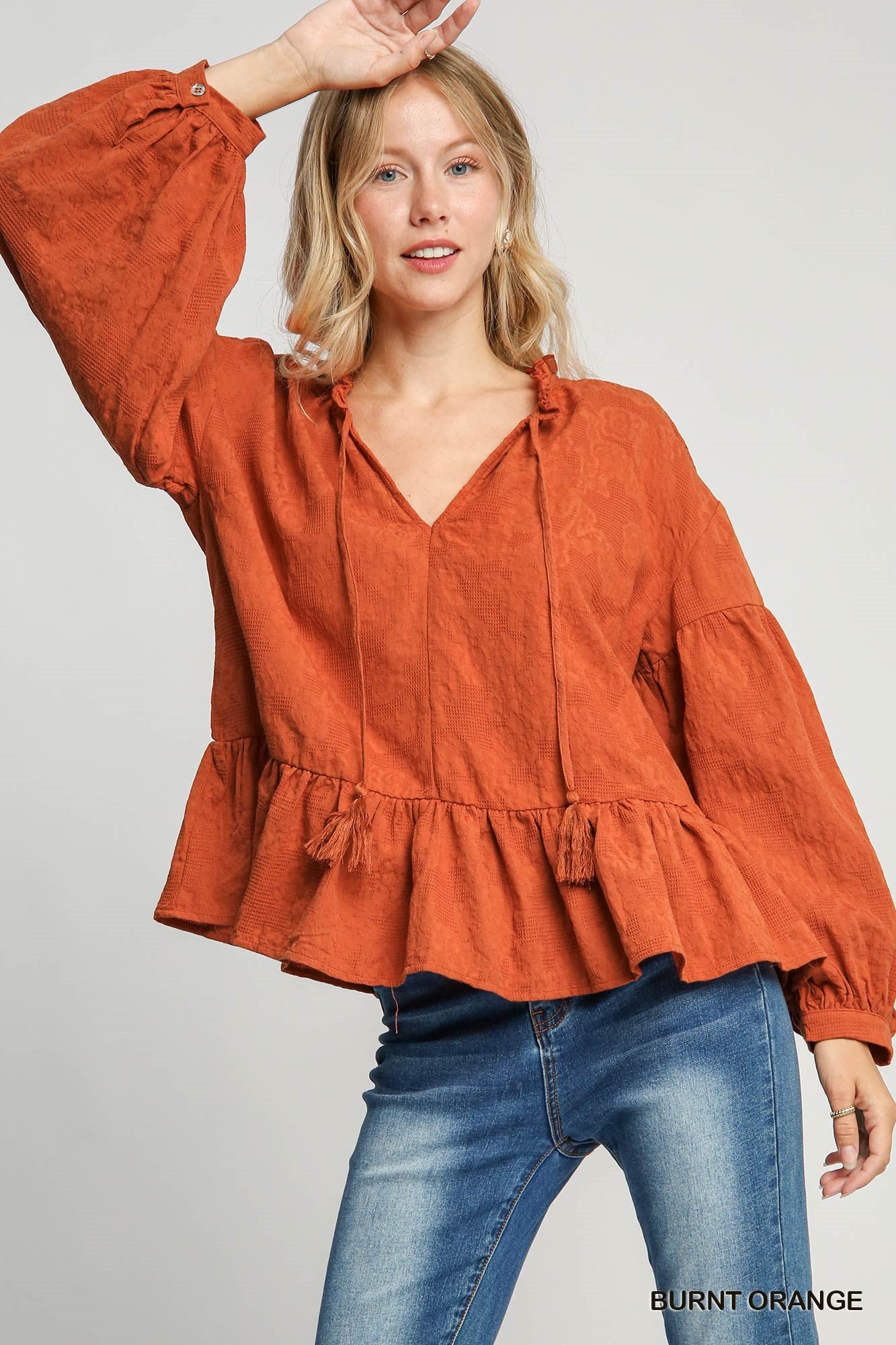 Burnt Orange Baby Doll Top