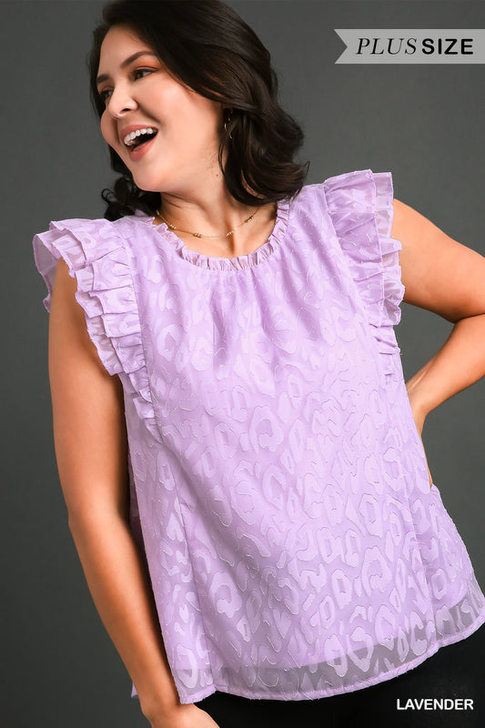Plus Lavender Leopard Blouse