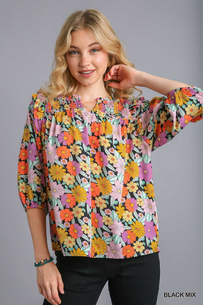 Multi Color Floral Blouse
