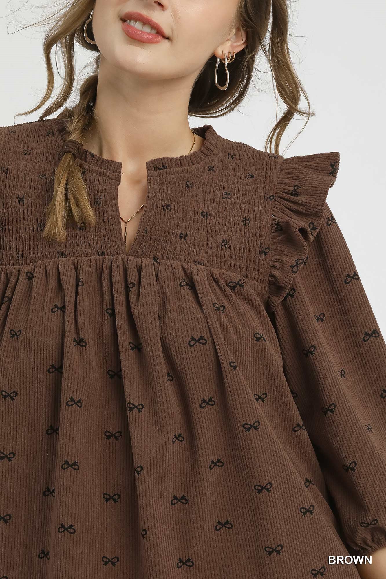 Courdary Brown Bow Top