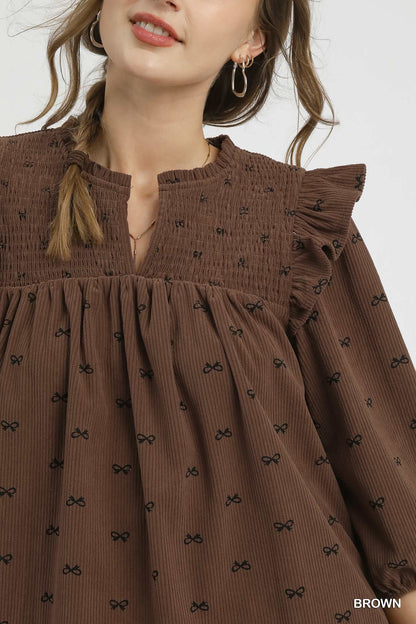 Courdary Brown Bow Top