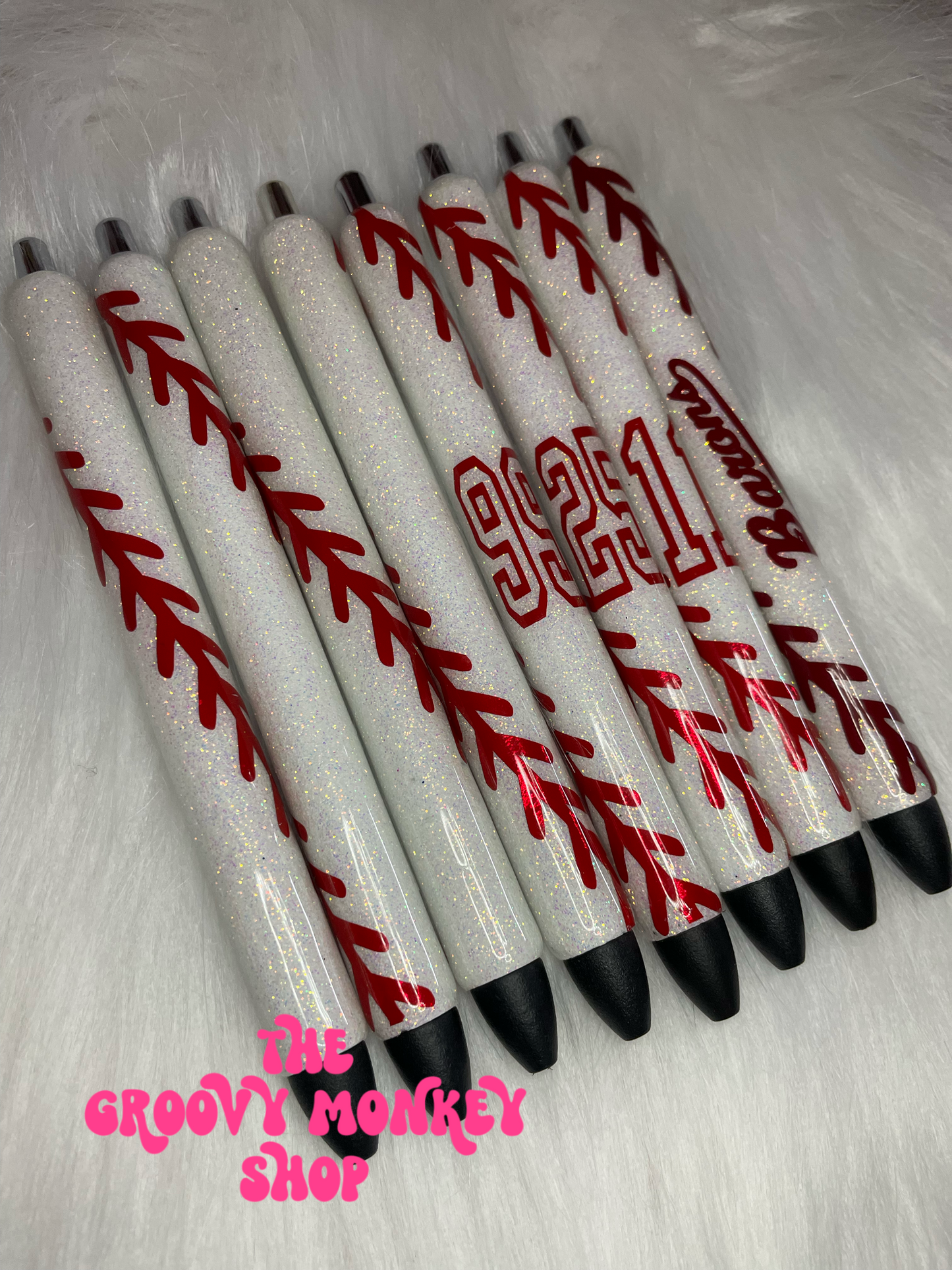 Custom Baseball Glitter Pen