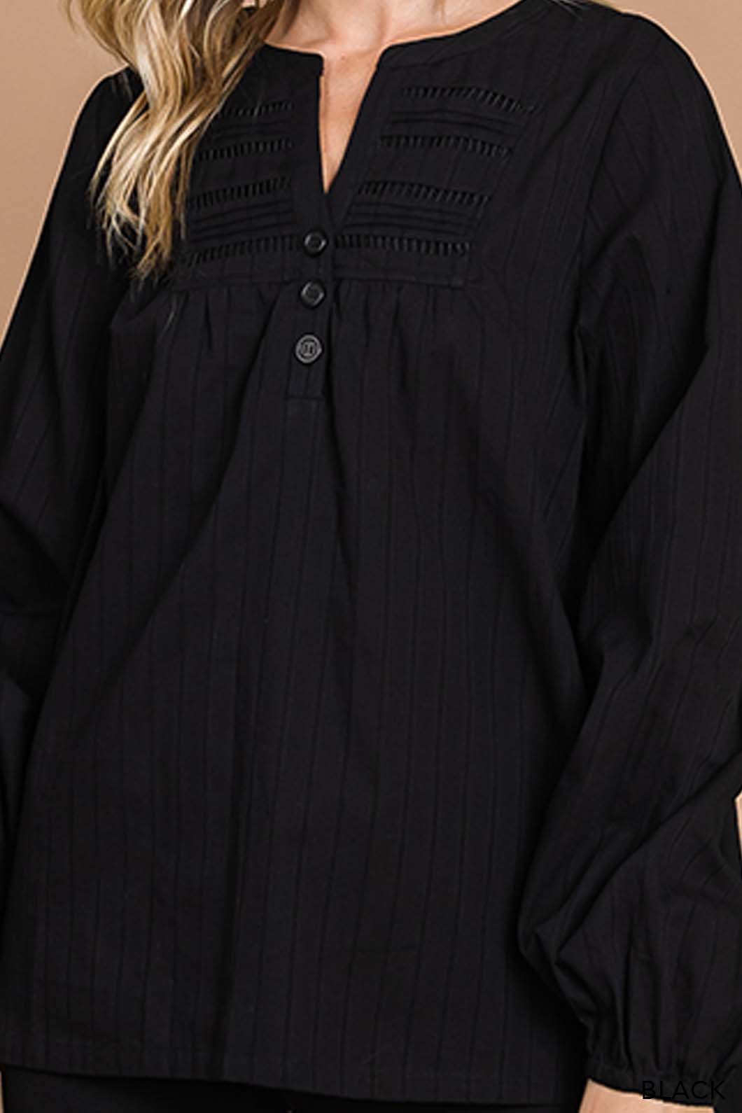 Black Ladder Trim Detailed Women's Top